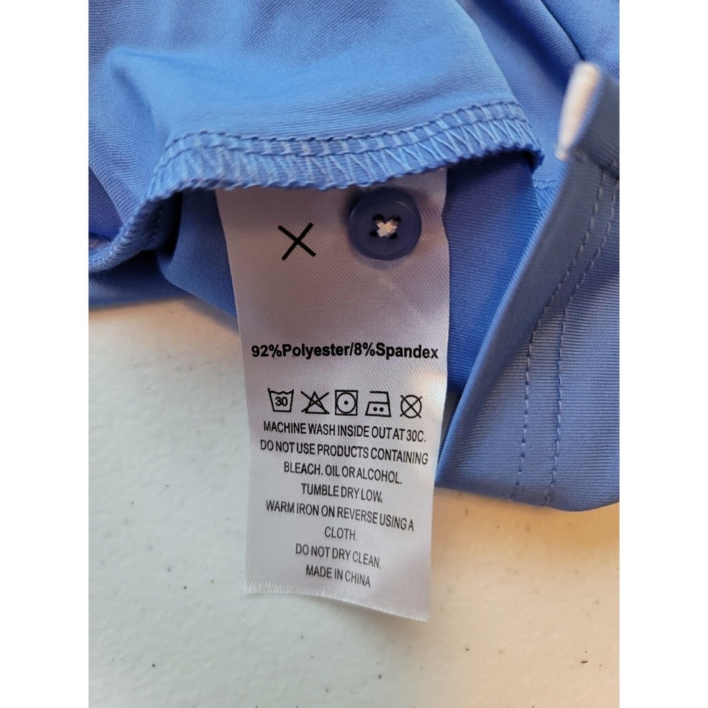Maelreg Performance Mens Golf Polo Shirt Blue Geometric Pattern Large‎ NWT - Picture 5 of 7